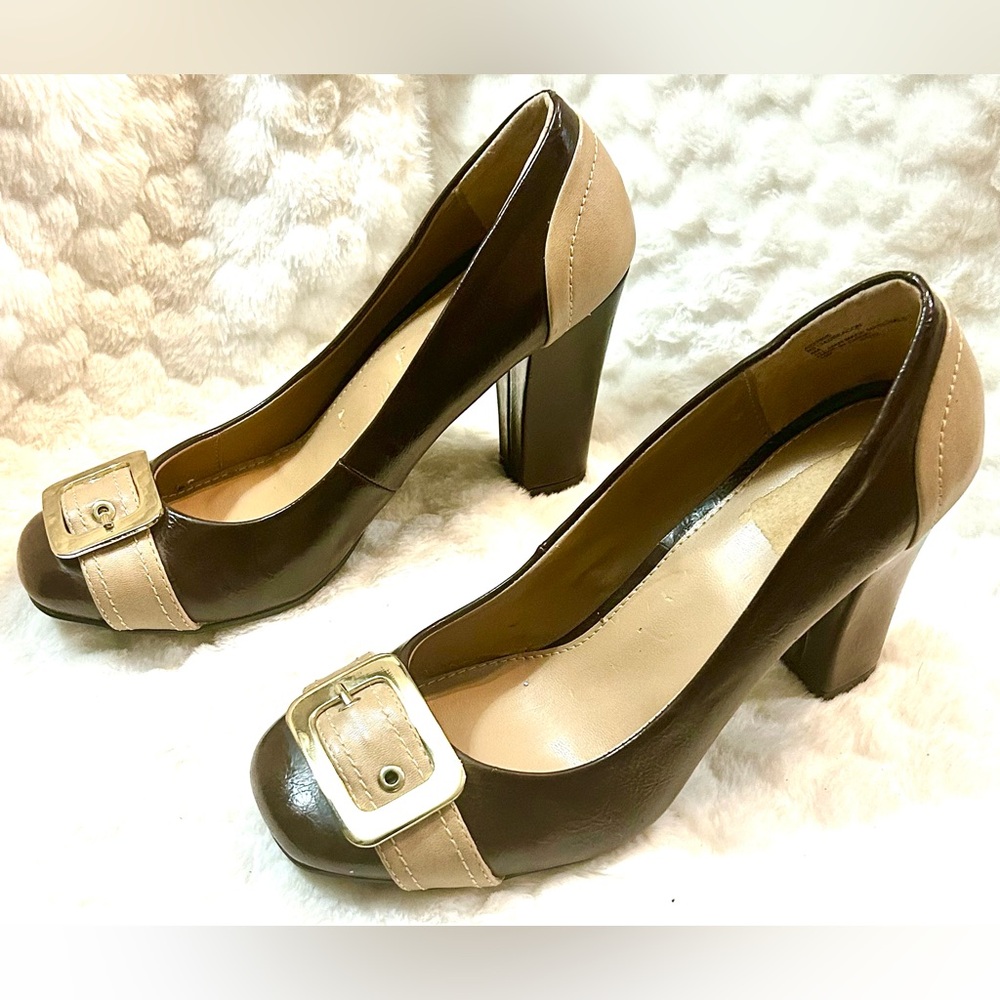 Vintage Rialto tan and brown round toe block heel women’s size 8M - Picture 2 of 11